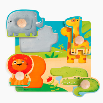 Puzzle infantil madera Animales de la -