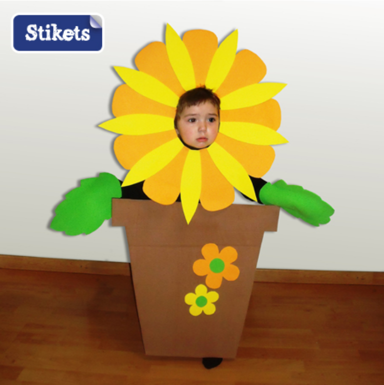 Sociología Malabares Pence Disfraz maceta con flor casero - Stikets Company