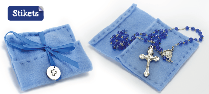 Manualidades de fieltro: Detalle de bolsita para guardar el rosario - Stikets Company