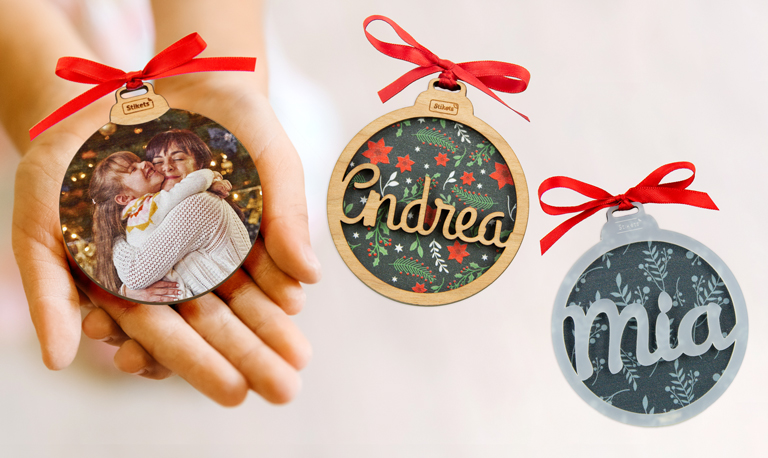 Bolas de Navidad personalizadas para la familia