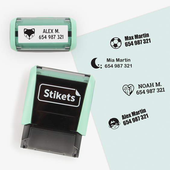 Tampón automático personalizado en color verde menta