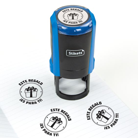 Sello redondo personalizado para identificar un regalo