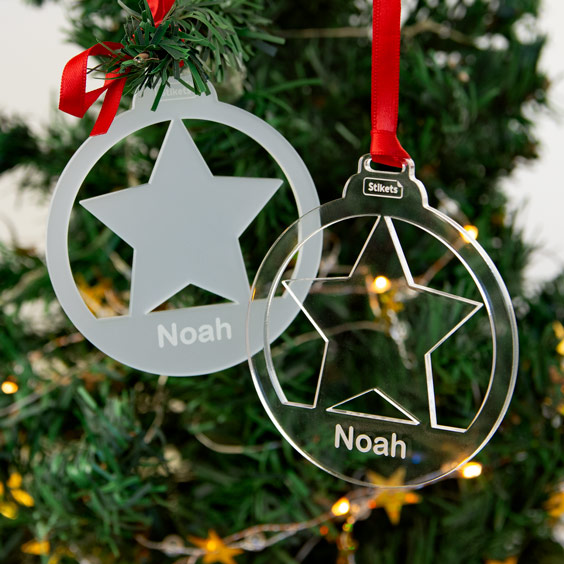 Adornos navideños transparentes y translúcidos personalizados
