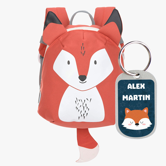 Mochila infantil Stikets con chapa personalizada con nombre