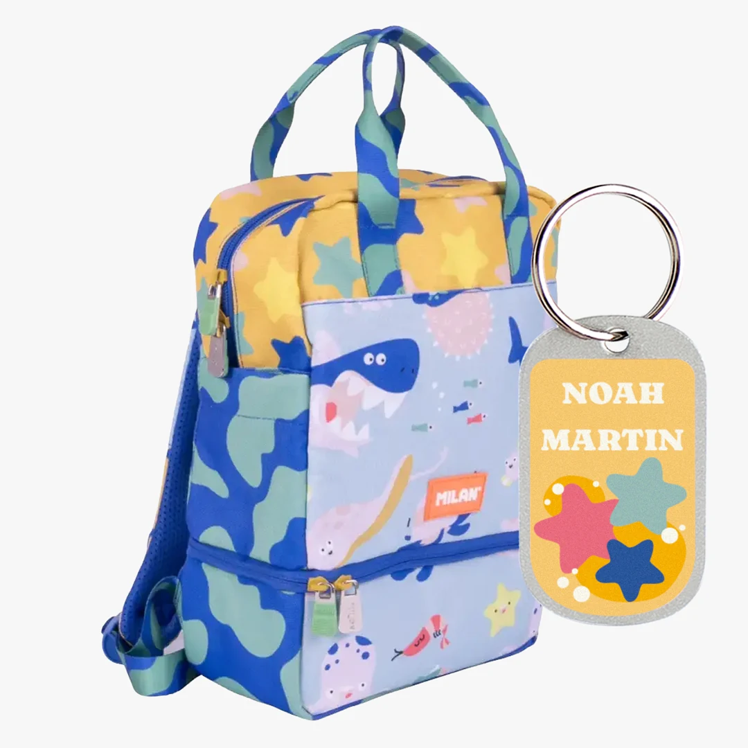 Mochila infantil con espacio separado para comida y material