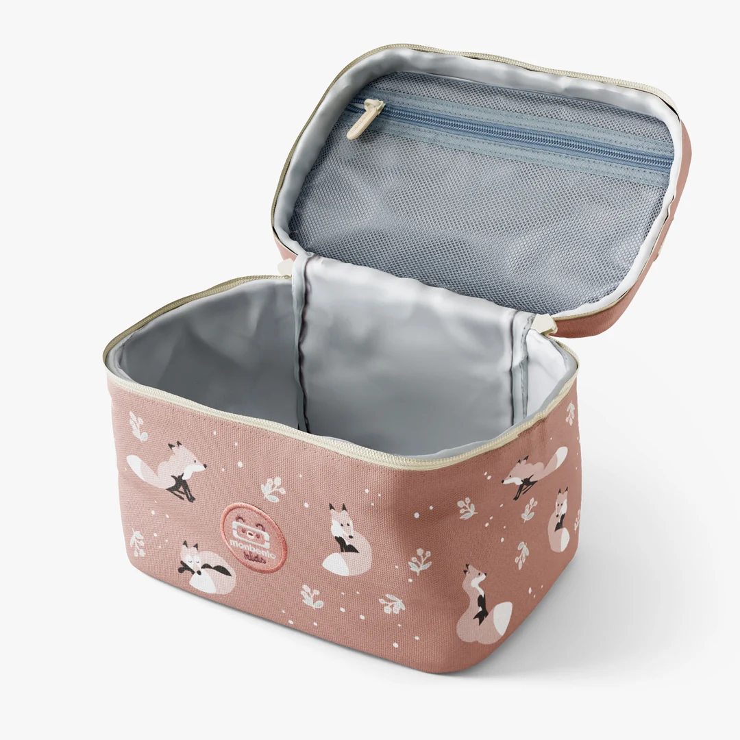 Interior de la bolsa térmica Monbento Frosty Fox con bolsillo en la tapa