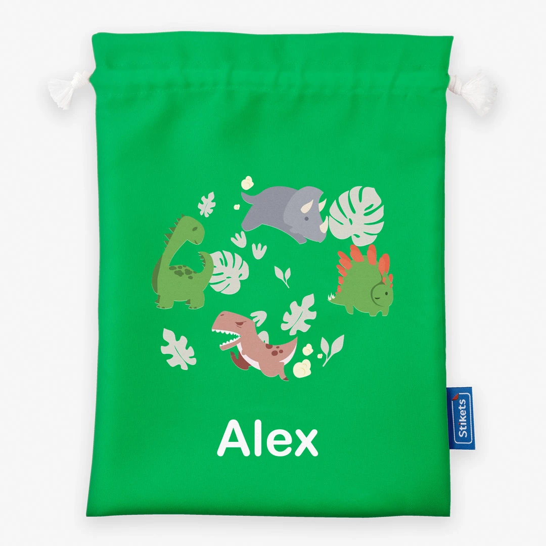 Bolsa de merienda verde personalizada con nombre