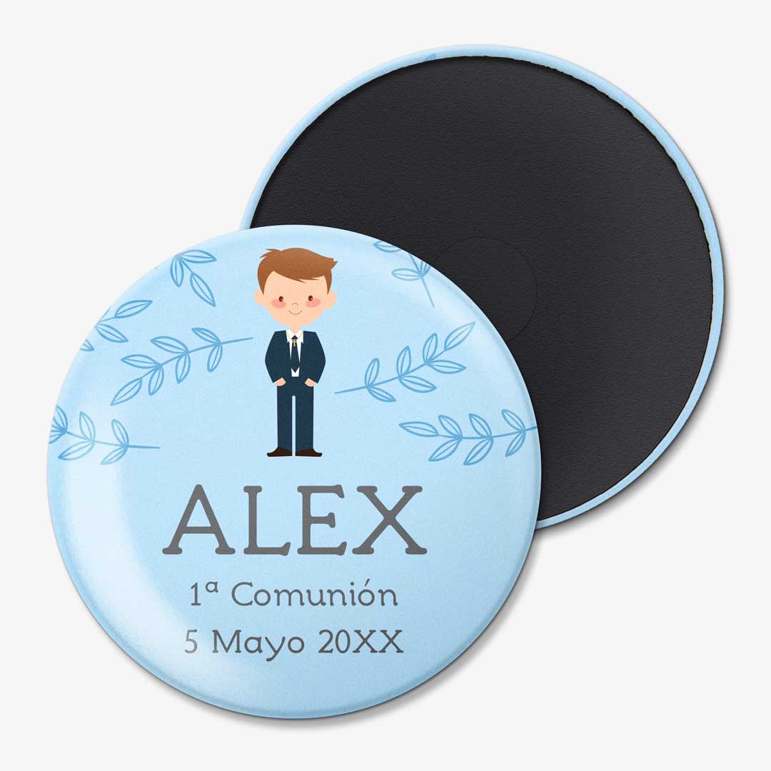 Diseños redondos de imanes personalizados para comunión