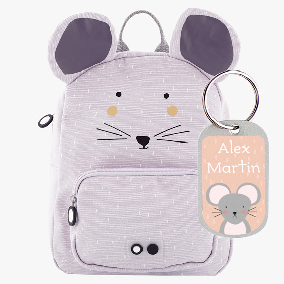 Mochila infantil Trixie con chapa personalizada para identificarla