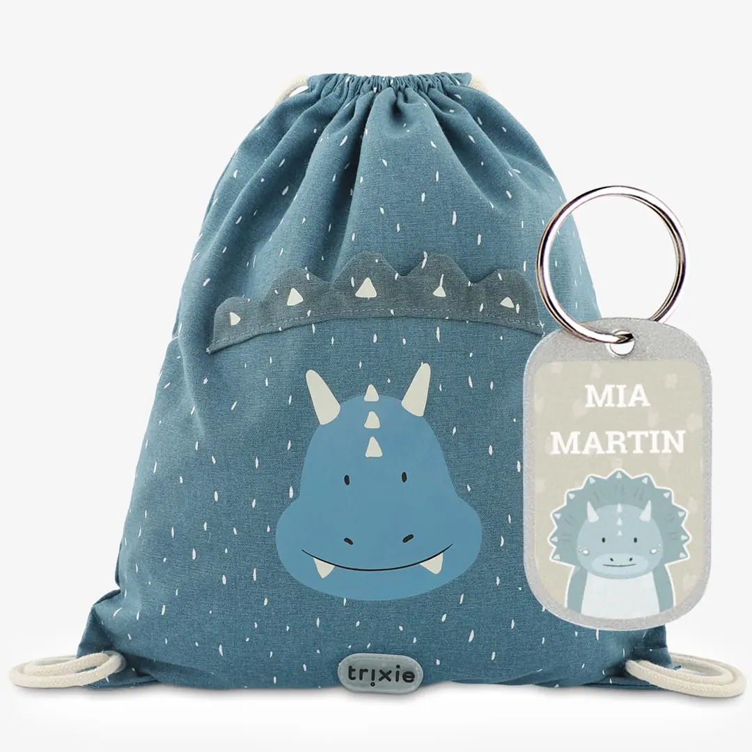 Mochila saco infantil Trixie de 34 por 40 centímetros con chapa identificativa