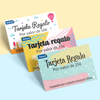 Ejemplos de diseños de la tarjeta regalo Stikets